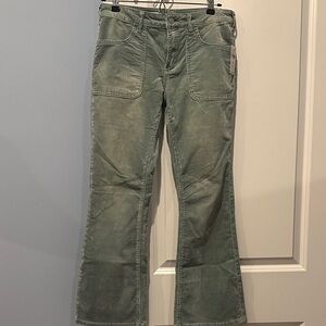 Pilcro Anthropologie seafoam Flared Pants PETITE